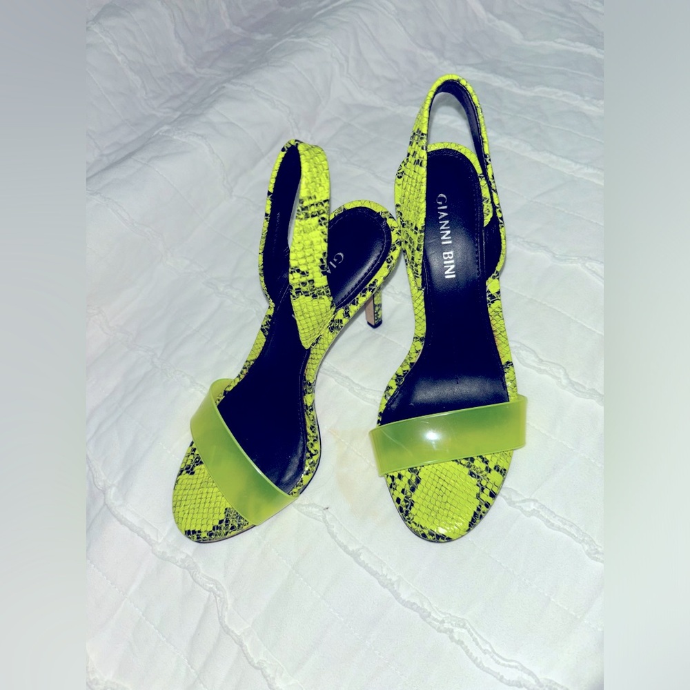 Neon green Gianni Bini sling back heels worn once